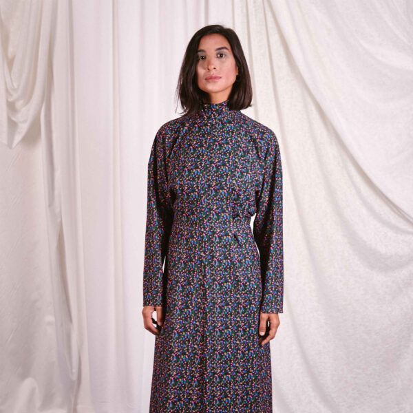 Vestit midi Lirio negre/blau el?ctric - Imatge 13