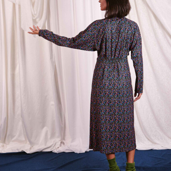 Vestit midi Lirio negre/blau el?ctric - Imatge 6