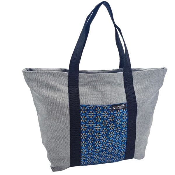 Tote Bag Sayagata Aoi Gris