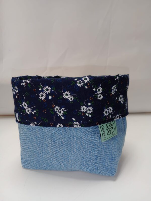 Contenedor de tela reutilizada reversible -UPCYCLED CARTAES