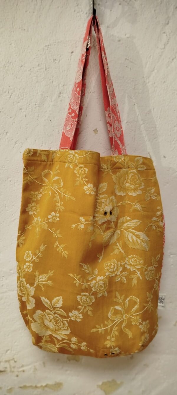 Bossa Tote Bag de tela reutilitzada “col·lecció tela de matalàs” -UPCYCLED CARTAES - Imatge 2