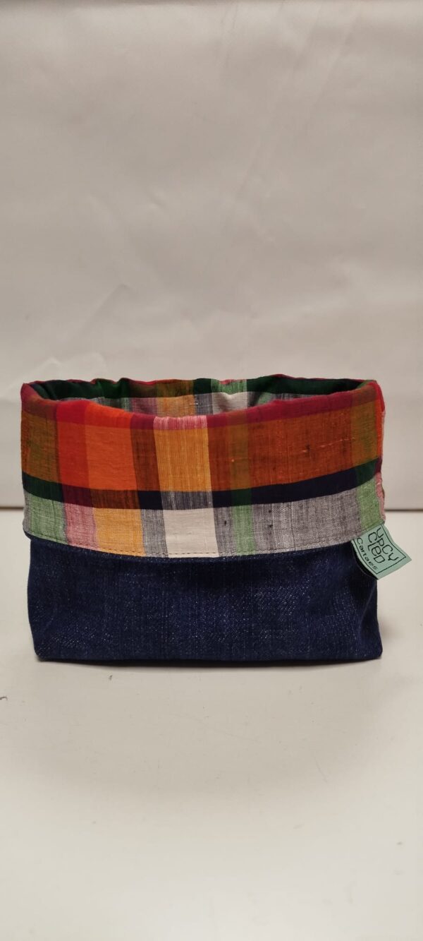 Contenedor de tela reutilizada reversible -UPCYCLED CARTAES