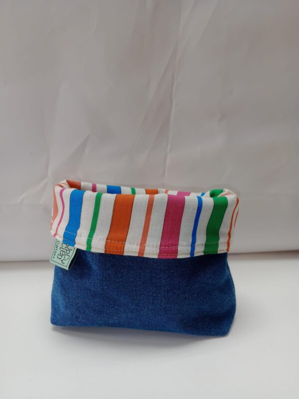 Contenedor de tela reutilizada reversible -UPCYCLED CARTAES