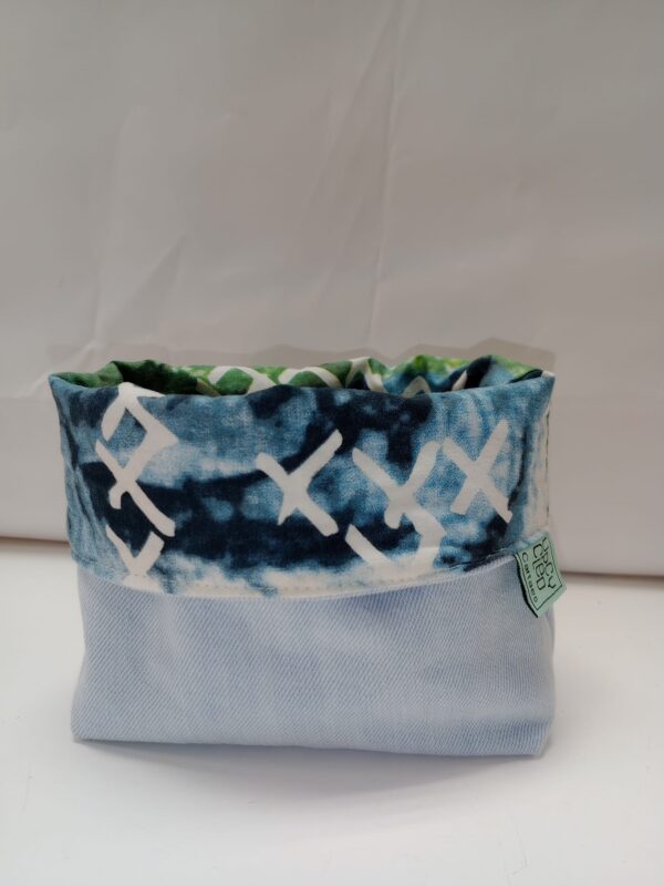 Contenedor de tela reutilizada reversible -UPCYCLED CARTAES