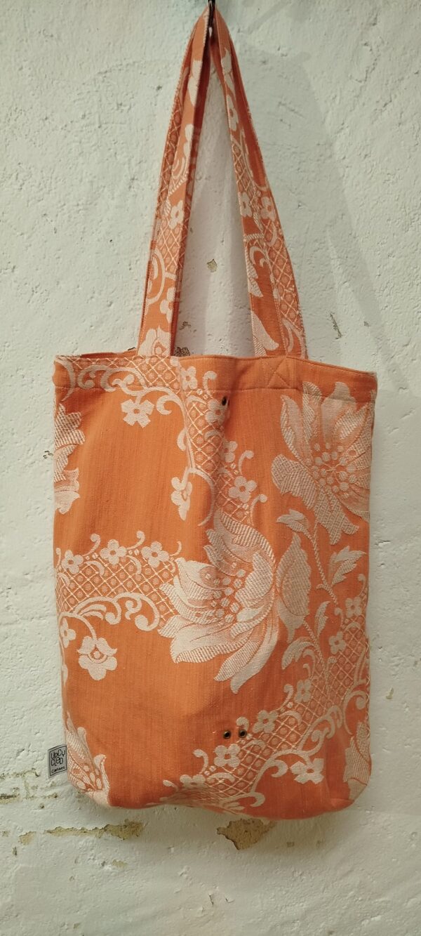 Bossa Tote Bag de tela reutilitzada “col·lecció tela de matalàs” -UPCYCLED CARTAES