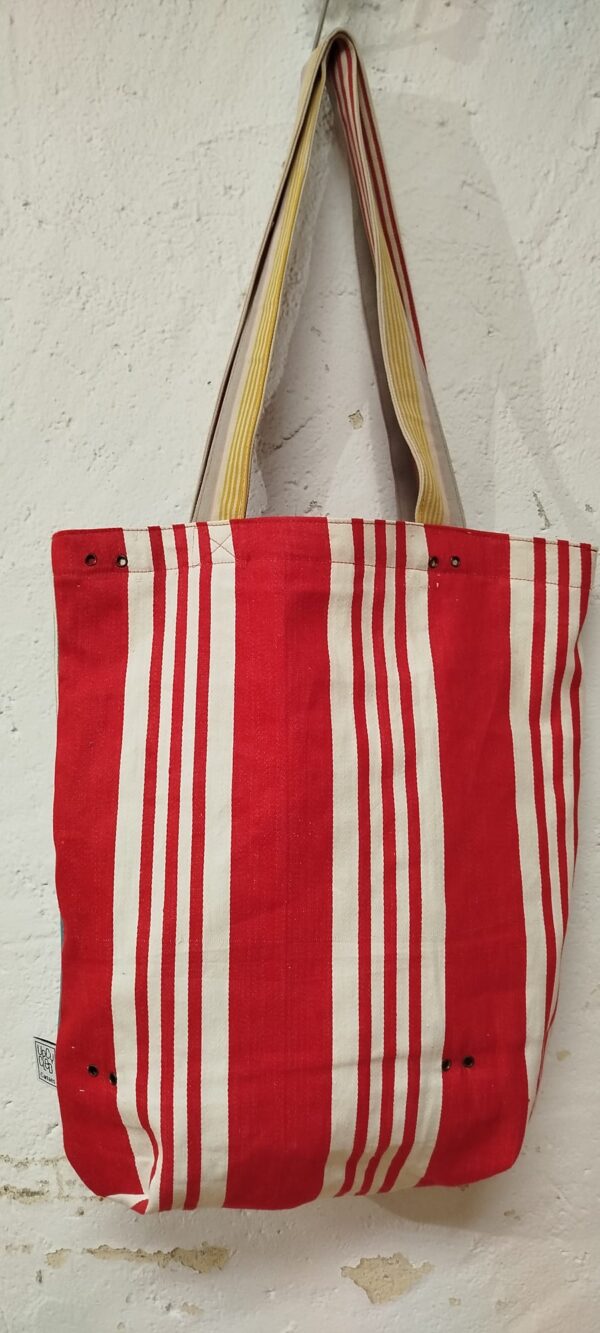 Bossa Tote Bag de tela reutilitzada "col·lecció tela de matalàs" -UPCYCLED CARTAES