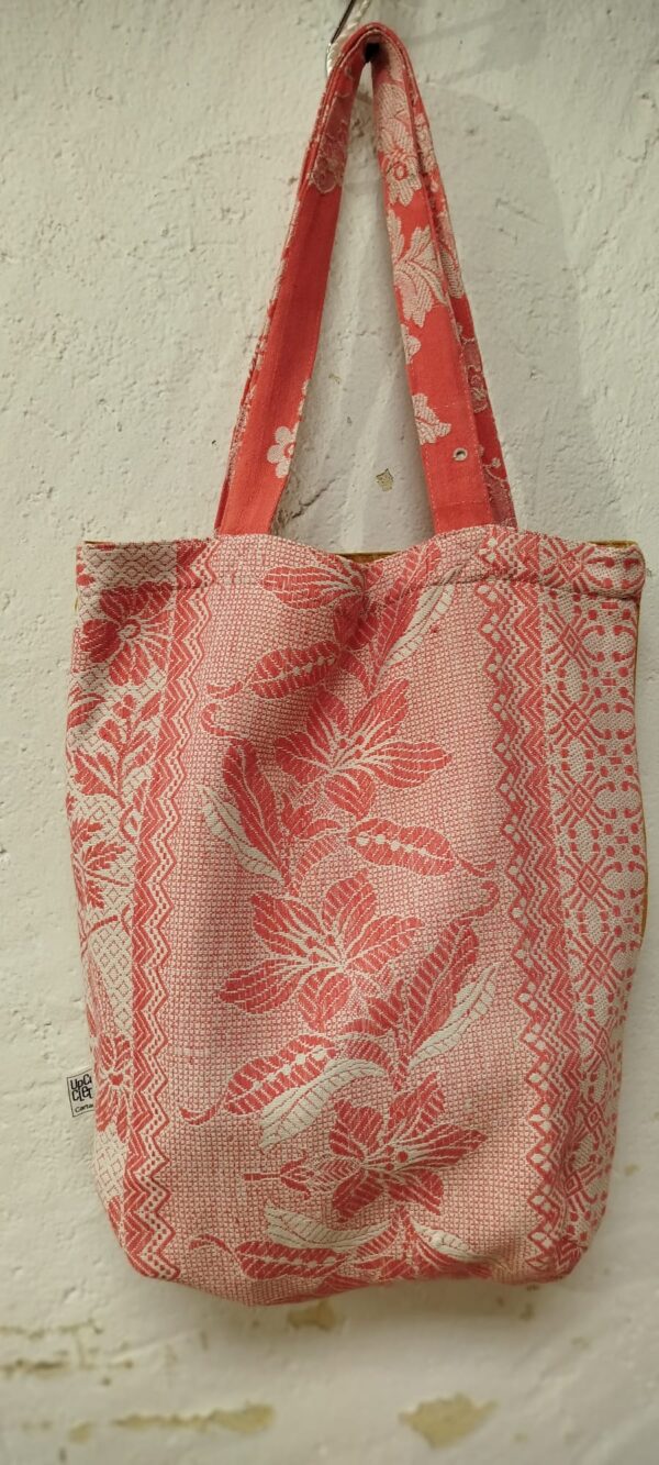Bossa Tote Bag de tela reutilitzada “col·lecció tela de matalàs” -UPCYCLED CARTAES