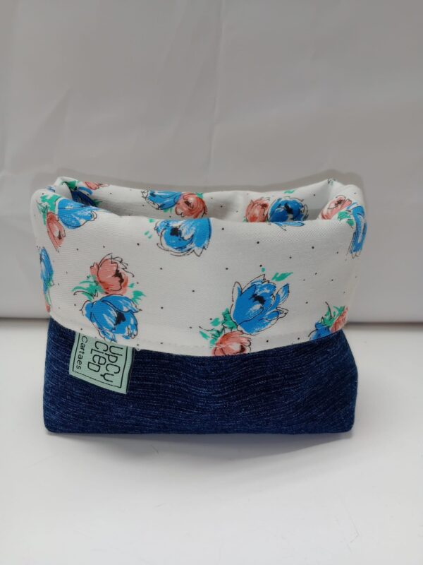 Contenedor de tela reutilizada reversible -UPCYCLED CARTAES