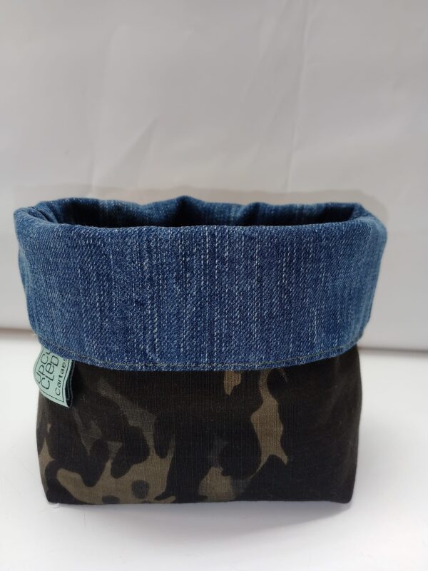 Contenedor de tela reutilizada reversible -UPCYCLED CARTAES