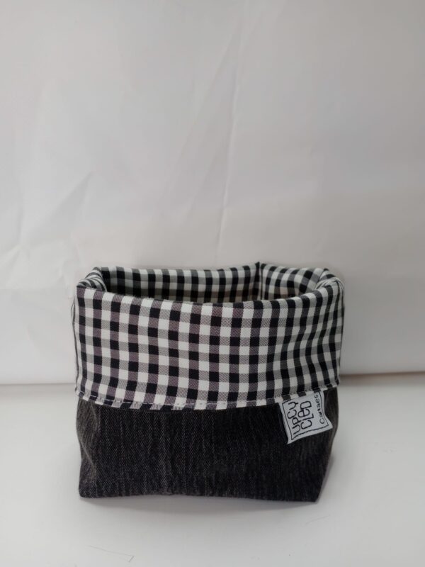 Contenedor de tela reutilizada reversible -UPCYCLED CARTAES