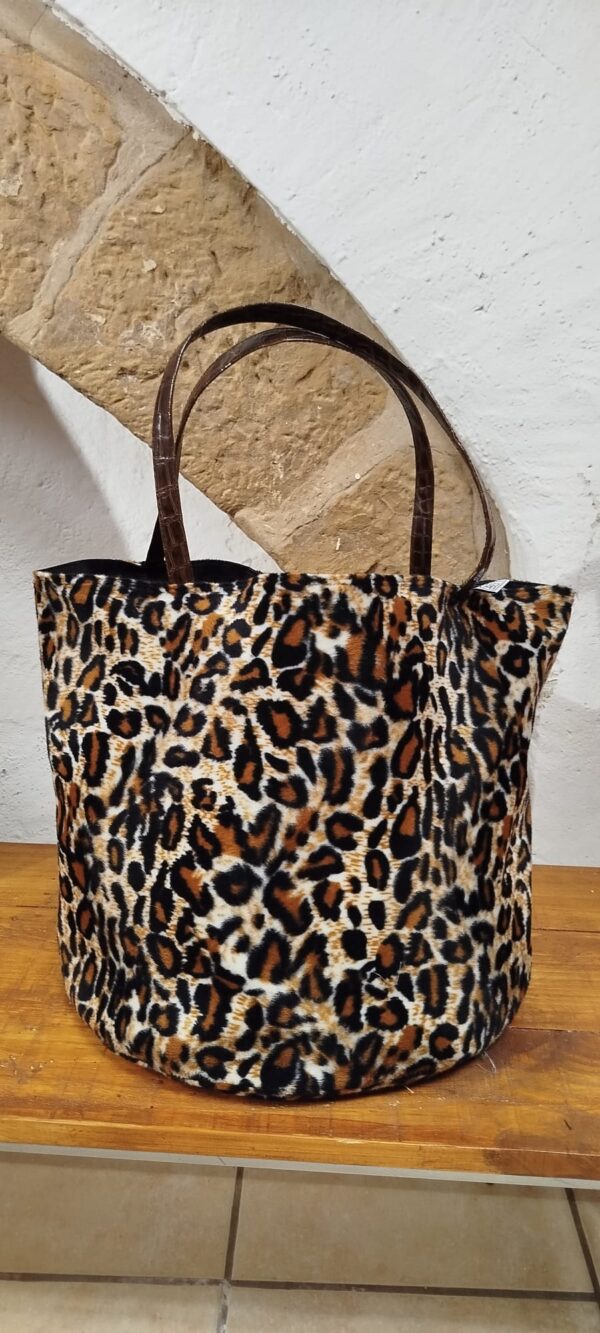 Cistella de tela reutilitzada "LEOPARD"-UPCYCLED CARTAES-