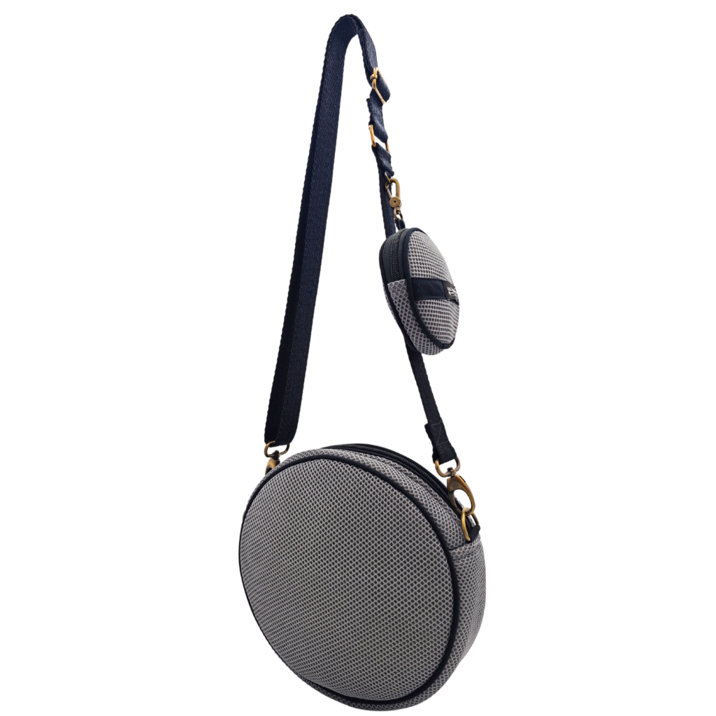 Bossa Circular amb Moneder Full Gris 3 Bossa Circular amb Moneder Full Gris - Imatge 3