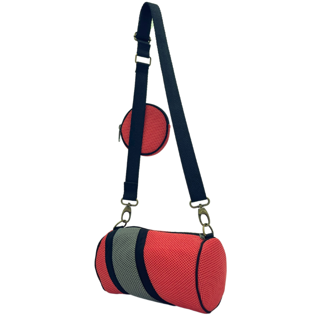 Mini Bossa amb Moneder Salmó-Gris 3 Mini Bossa amb Moneder Salmó-Gris - Imatge 3