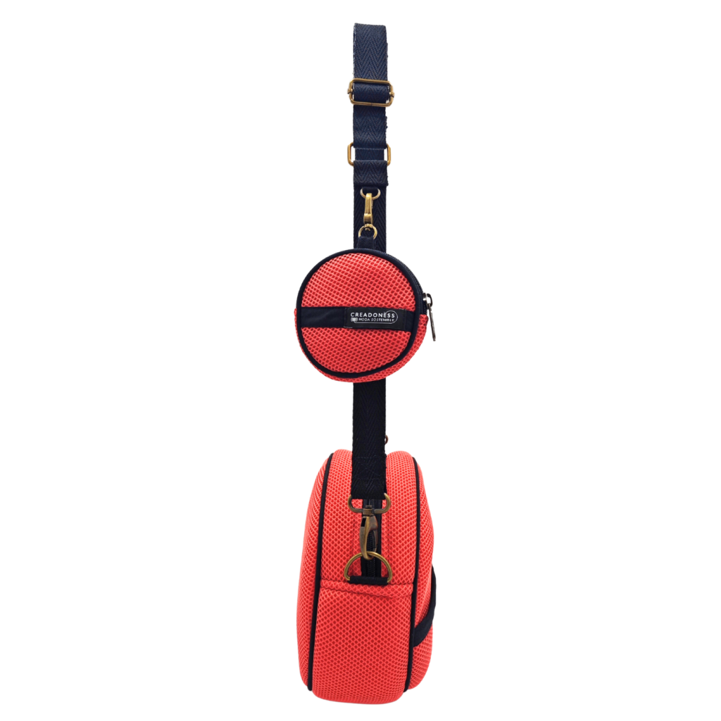 Bossa Circular amb Moneder Full Salmó 2 Bossa Circular amb Moneder Full Salmó - Imatge 2