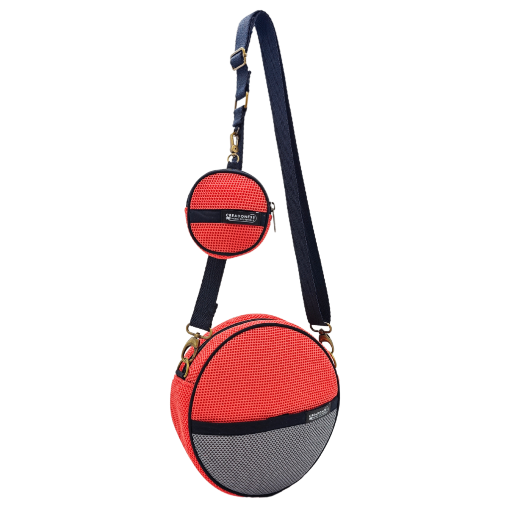 Bossa Circular amb Moneder Salmó-Gris 1 Bossa Circular amb Moneder Salmó-Gris