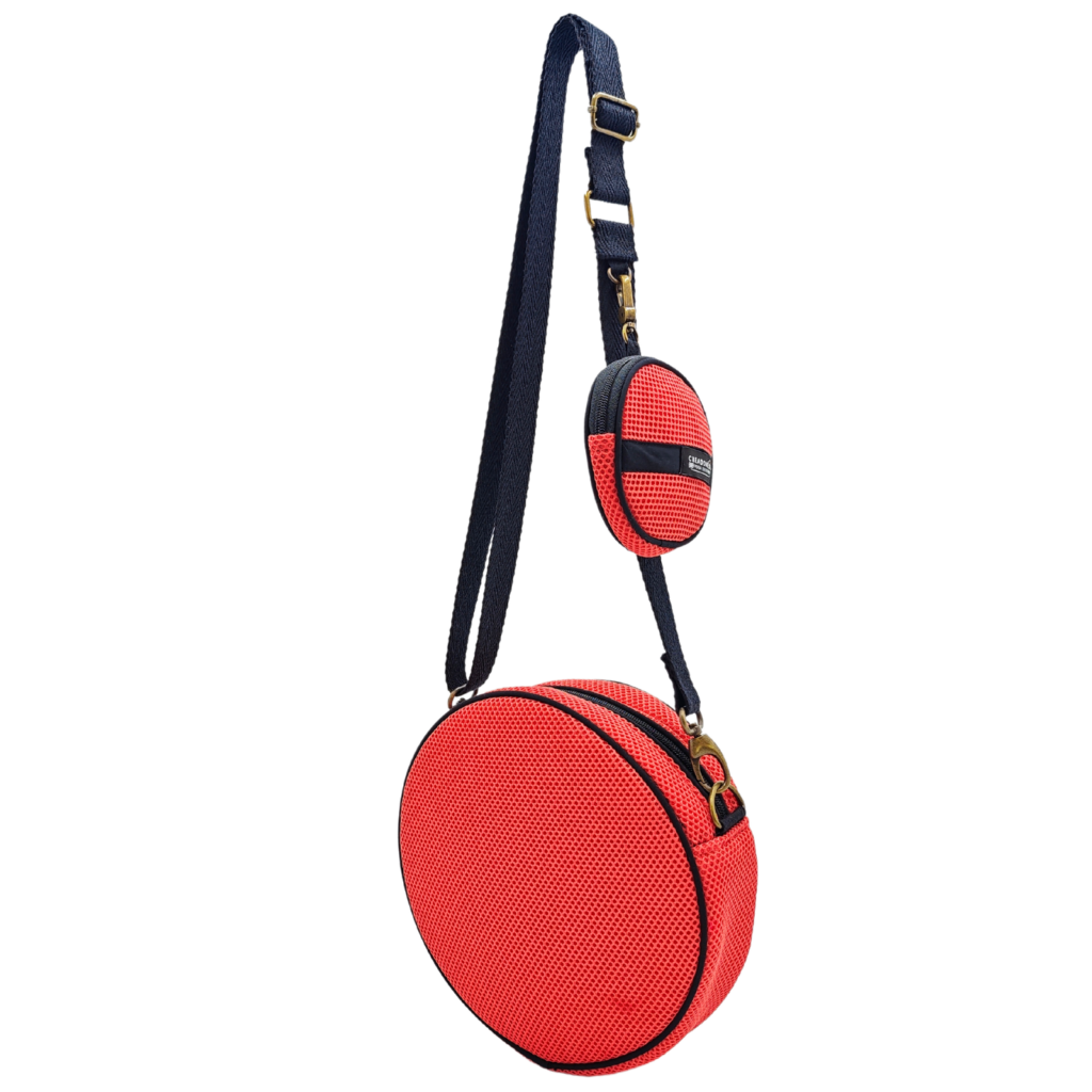 Bossa Circular amb Moneder Salmó-Gris 3 Bossa Circular amb Moneder Salmó-Gris - Imatge 3