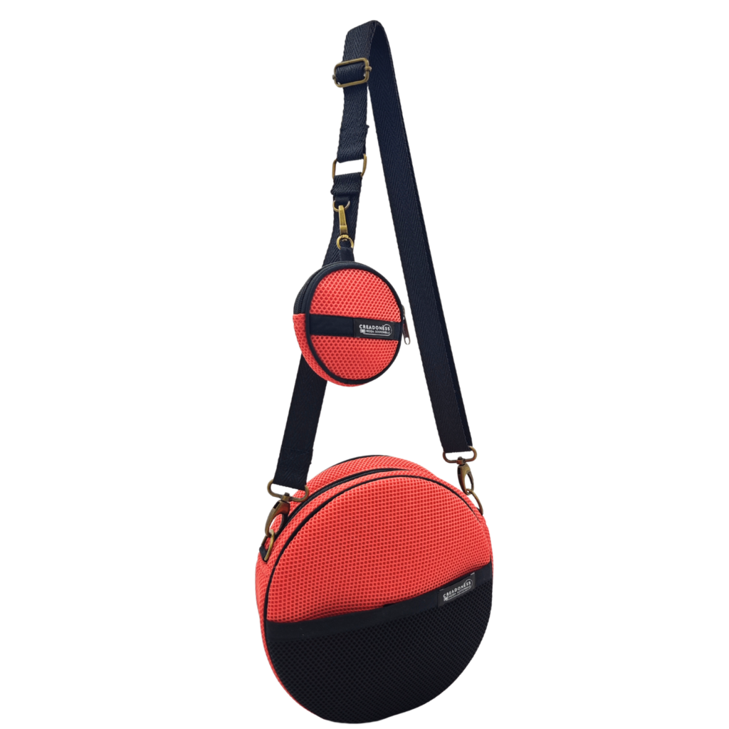 Bossa Circular amb Moneder Salmó-Negre 1 Bossa Circular amb Moneder Salmó-Negre