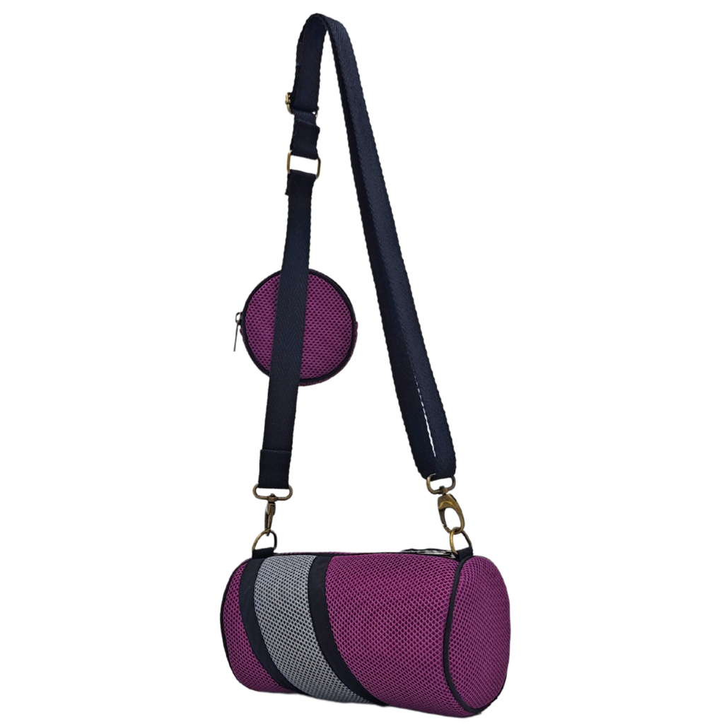 Mini Bossa amb Moneder Violeta-Gris 3 Mini Bossa amb Moneder Violeta-Gris - Imatge 3