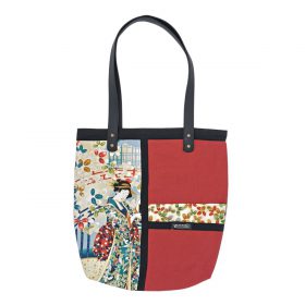 Sakura Fabuki Aoi Tote Bag Granate Creadoness Moda Sostenible Handmade Espana Hecho a mano Accesorios Sostenibles de Diseno Barcelona ESS